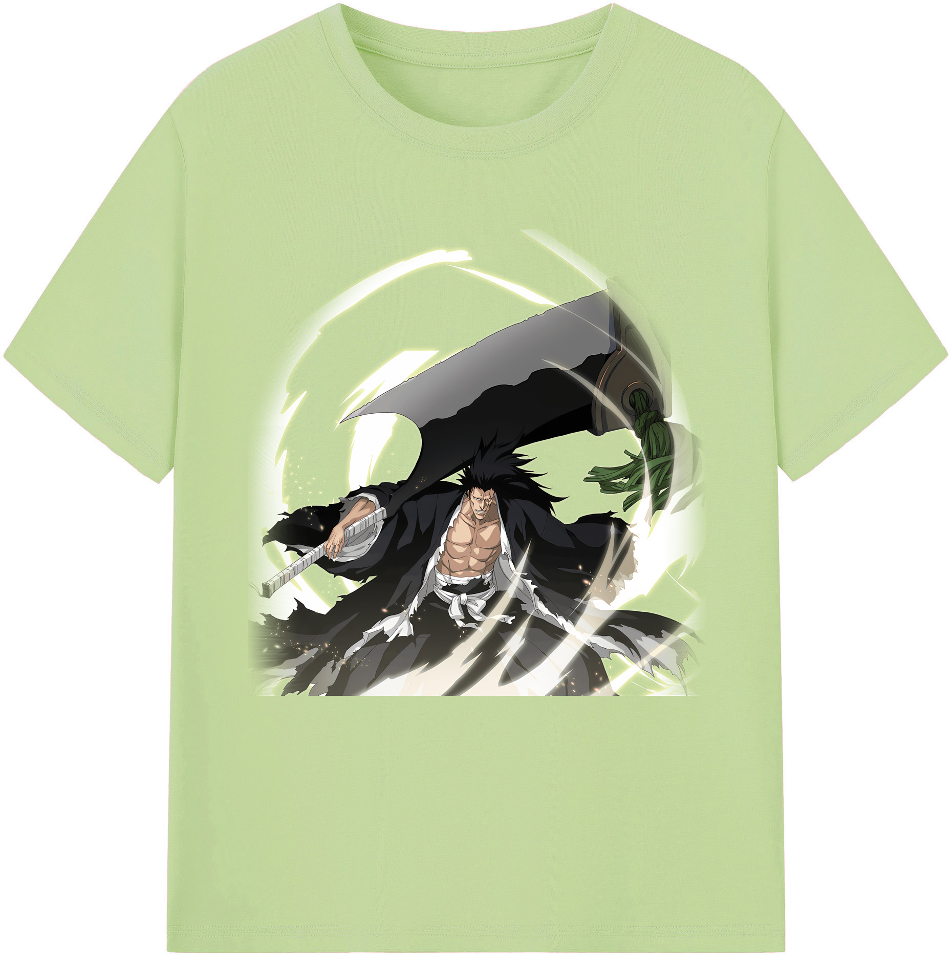 （画像用） ブリーチ ざらき けんぱち BLEACH Zaraki Kenpachi 綿100％半袖Tシャツ（フロントプリント）